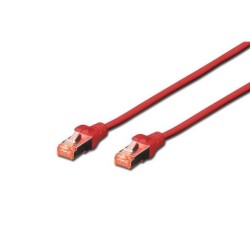 Cable de conexión CAT 6A S-FTP, Cu, LSZH AWG 26/7, longitud 0,5 m, color rojo
